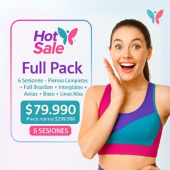 Hot Sale | FULL PACK | Piernas Completas + Full Brazilian + Interglúteo + Axilas + Bozo + Línea Alba